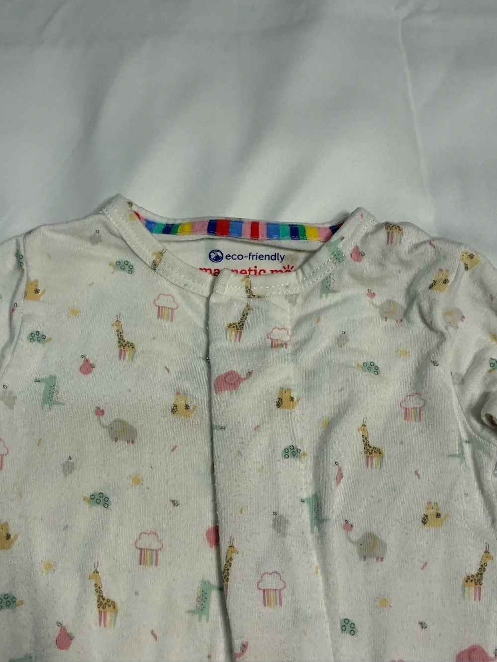 Magnetic Me 0-3M Modal Magnetic Footie Pajamas Animal Print